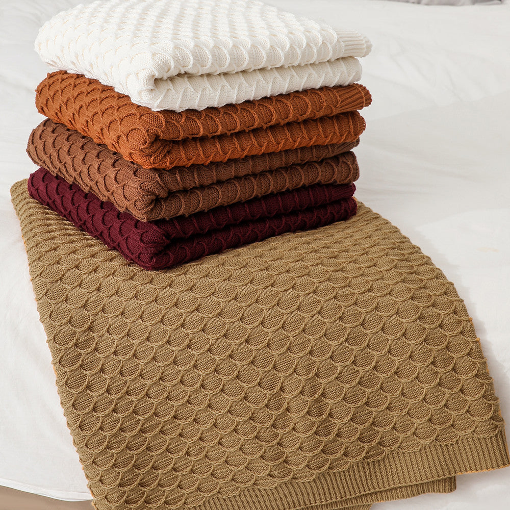 Textured Knit Throw Blanket