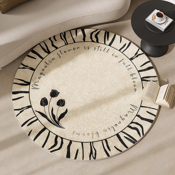 Round Motivational Area Rug Stornfield