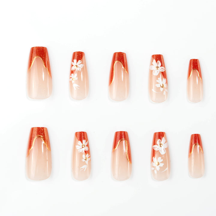 Artificial Nail Set with Floral Accents Stornfield