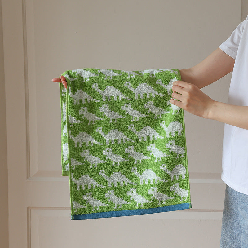 Soft terry towel with horse jacquard pattern