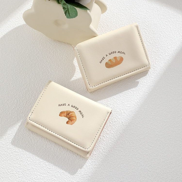 Croissant-Themed Leather Mini Wallet Stornfield