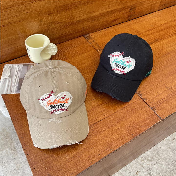 Women's Distressed Softball Mom Patch Baseball Cap Stornfield
