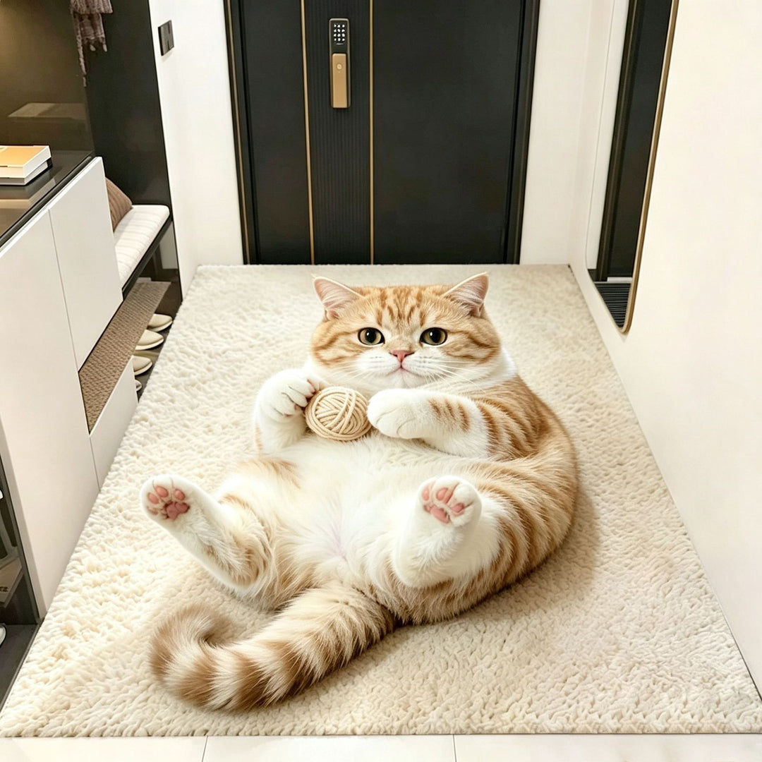 Cat-Themed Plush Area Rug