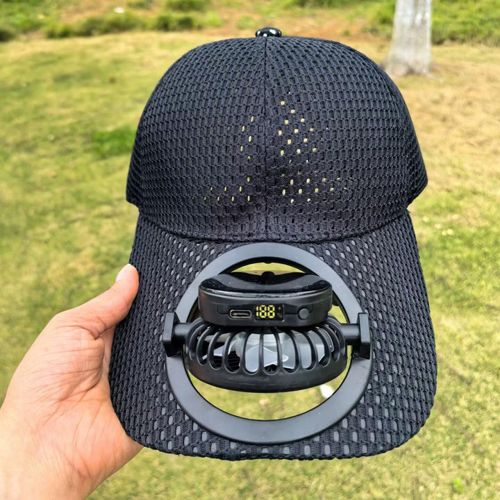 Breathable sports cap with removable USB fan Stornfield