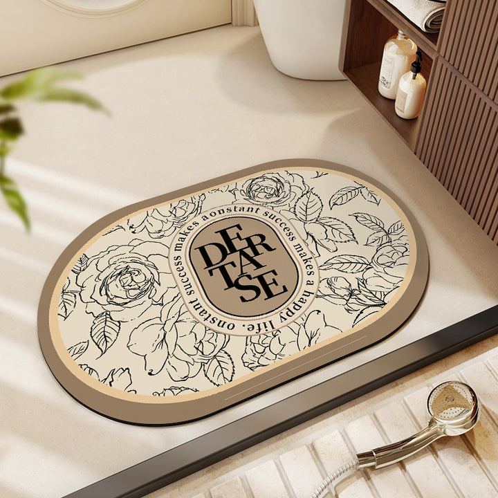 Floral Patterned Bath Mat Stornfield