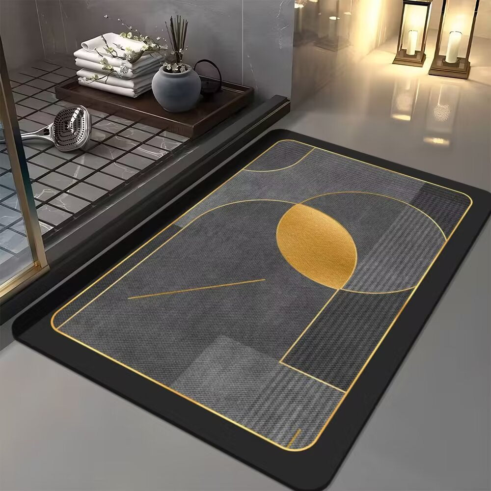 Abstract Geometric Design Bathroom Mat