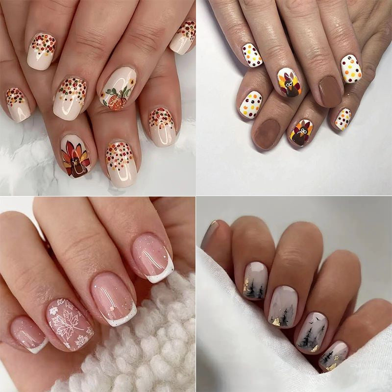 Artistic Fall-Themed Nail Art Stornfield