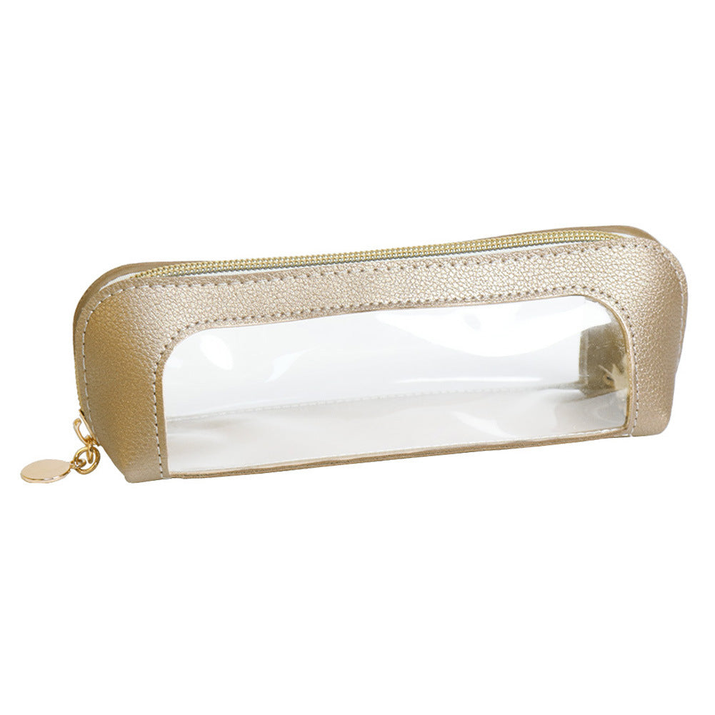 Transparent Pouch with Gold Accents