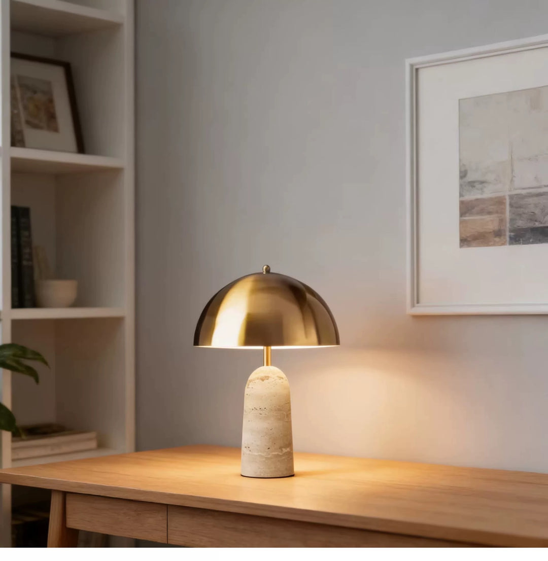 Modern Marble and Metal Table Lamp