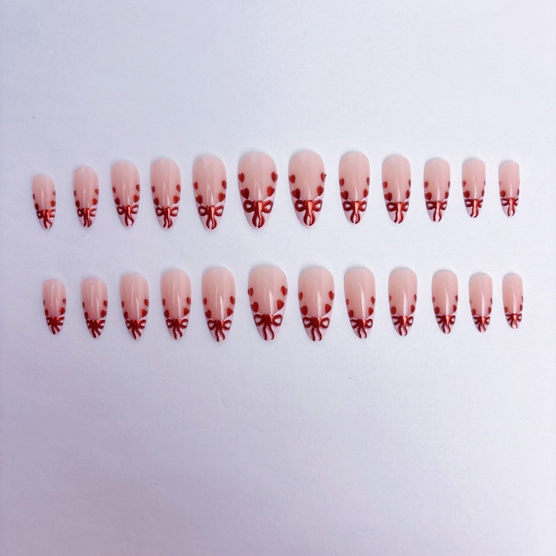 Premium Artificial Nails Set with Decorative Bows Stornfield