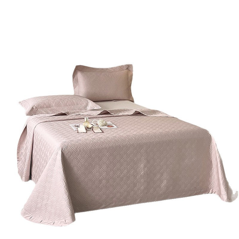 Quilted Reversible Duvet Cover Bedding Set with Embroidered Corner Shams