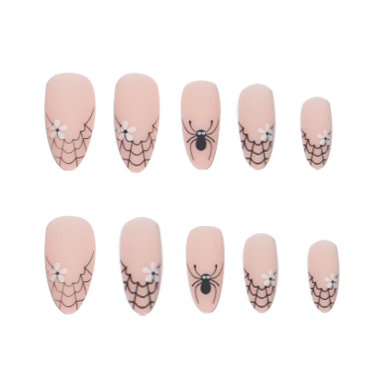 Creative artificial nails with spider web design Stornfield