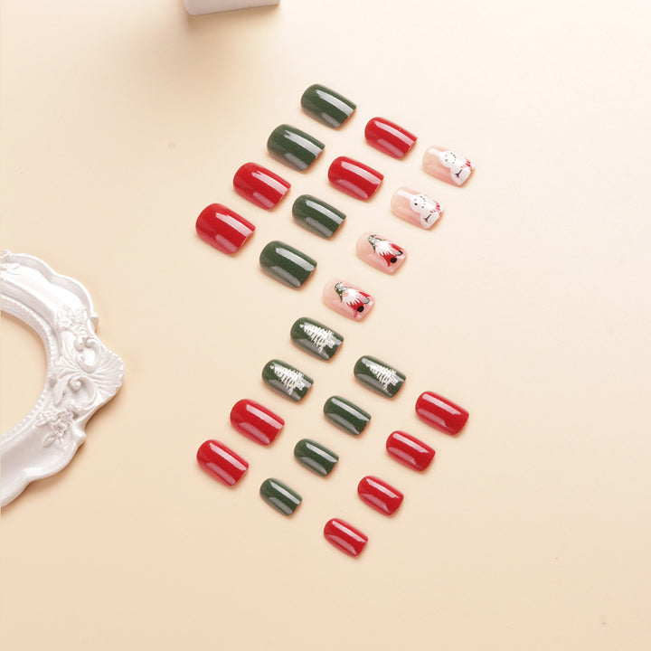 Festive Winter-Themed Press-On Nail Art Stornfield