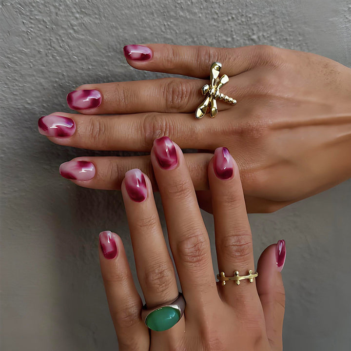Artificial nail set with modern gradient and stylish accents Stornfield