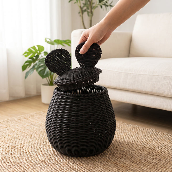 Decorative Woven Storage Basket with Lid Stornfield
