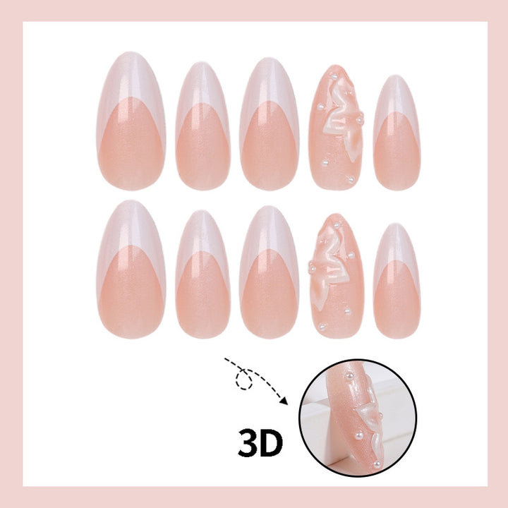 Artificial Nail Set with elegant tips and romantic accents Stornfield