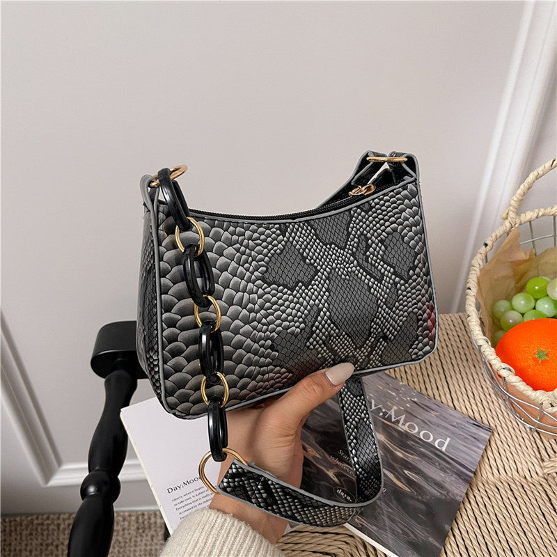 Stylish Textured Snakeskin Effect Handbag Stornfield