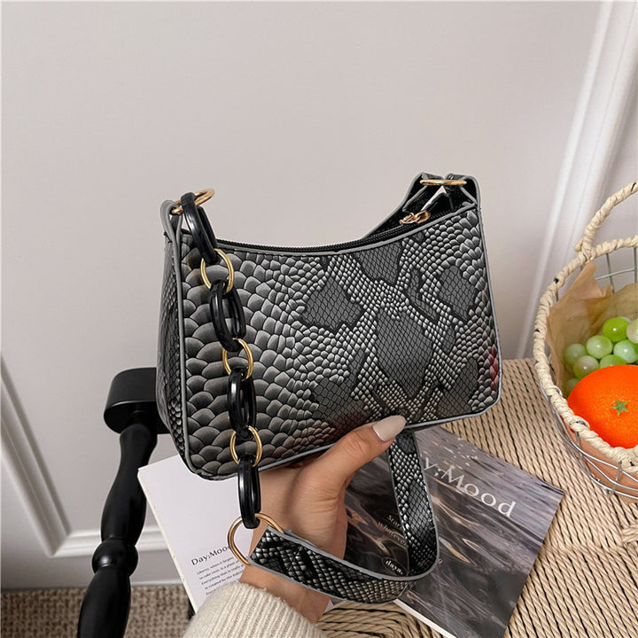 Stylish Textured Snakeskin Effect Handbag Stornfield