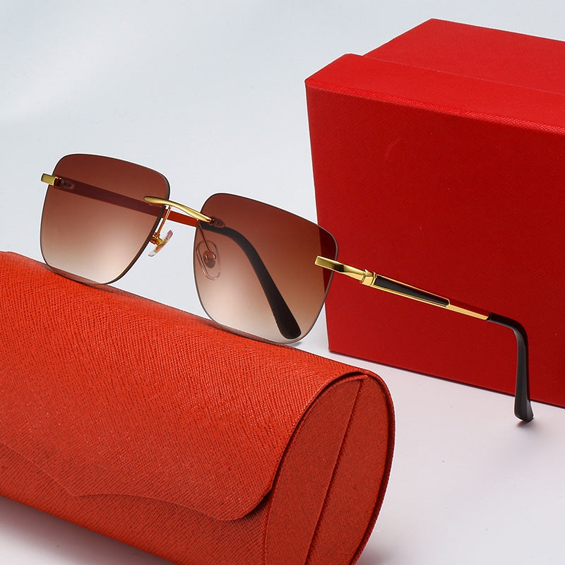 Women's fashionable rectangular semi-rimmed sunglasses with innovative design Stornfield