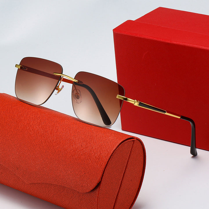 Women's fashionable rectangular semi-rimmed sunglasses with innovative design Stornfield