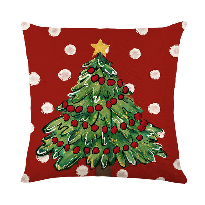 Festive Christmas Tree Decorative Throw Pillow Cover