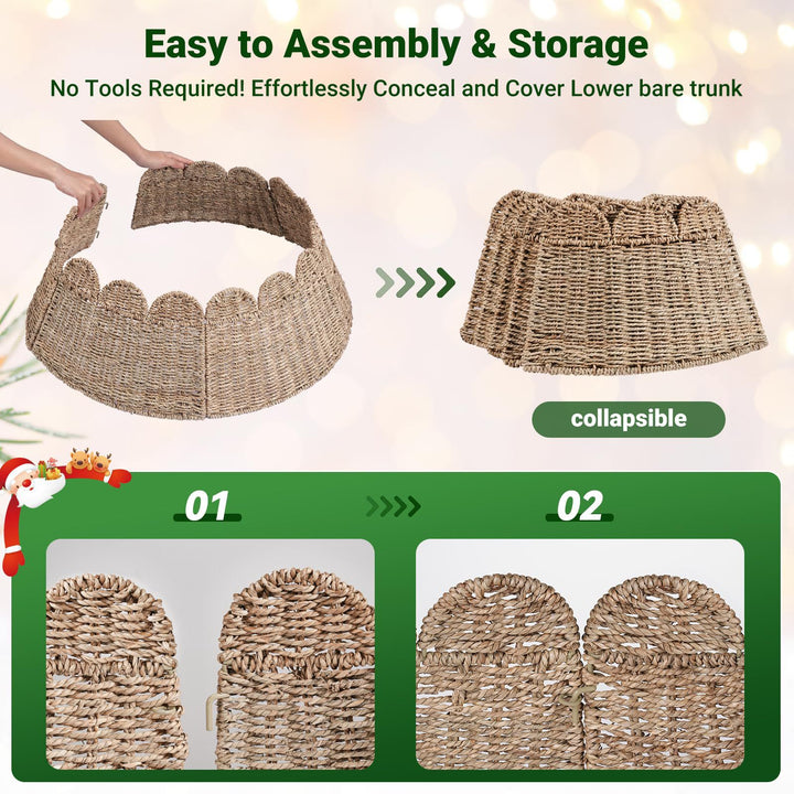 Handwoven Decorative Christmas Tree Skirt Stornfield