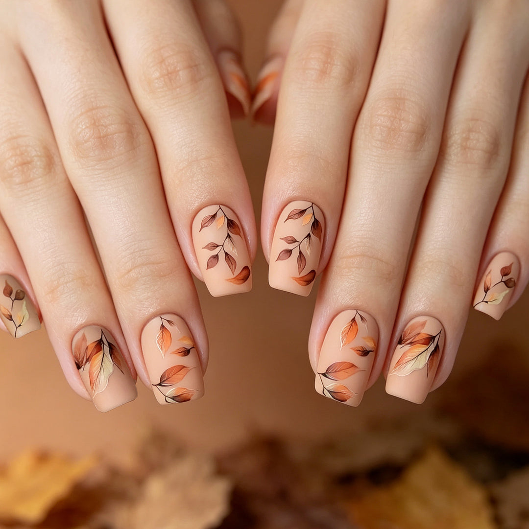 Artistic Fall Leaves Nail Art Stornfield