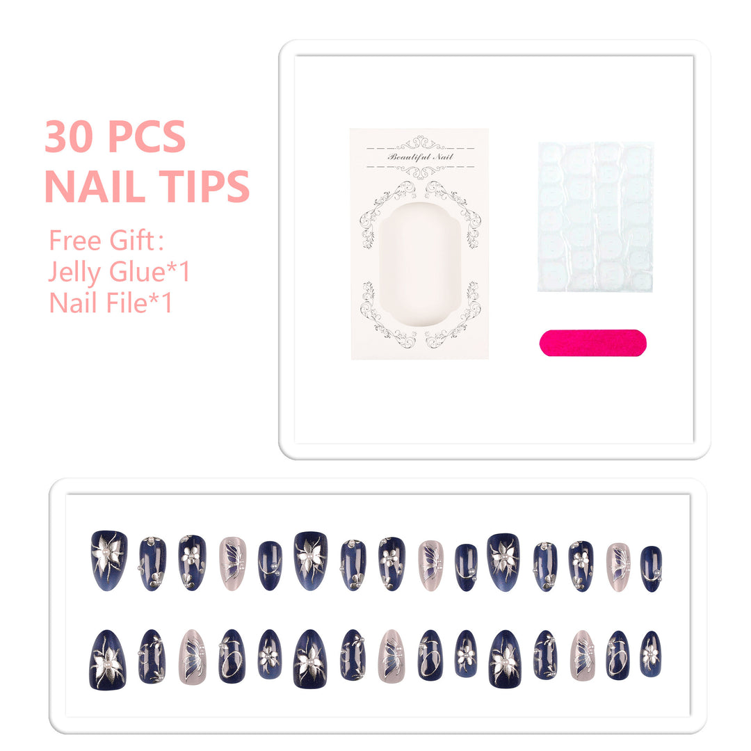 Decorative Press-On Nail Tips Set