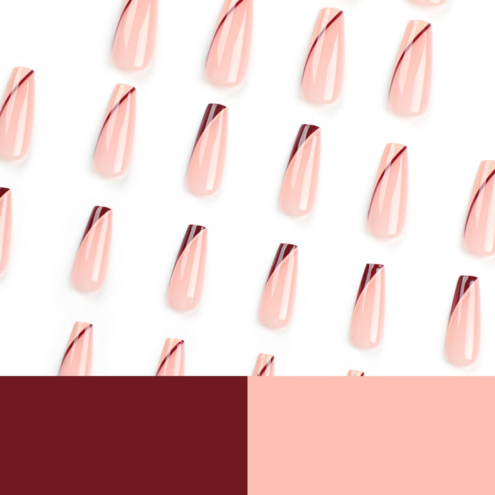 Artful stiletto nails with elegant gradient and geometric accents Stornfield