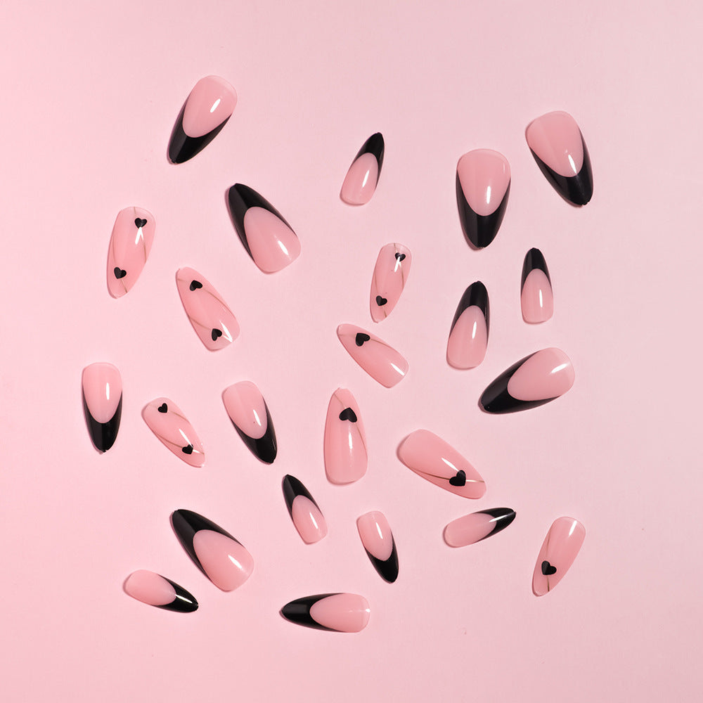Elegant Heart-Accented Press-On Nail Set Stornfield
