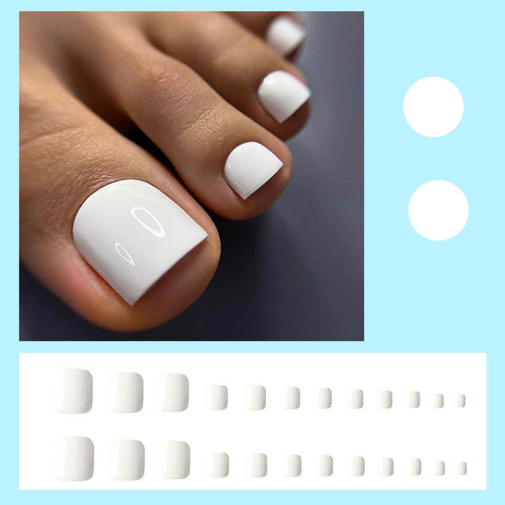 Artificial nail set for toenails with elegant high-gloss finish Stornfield