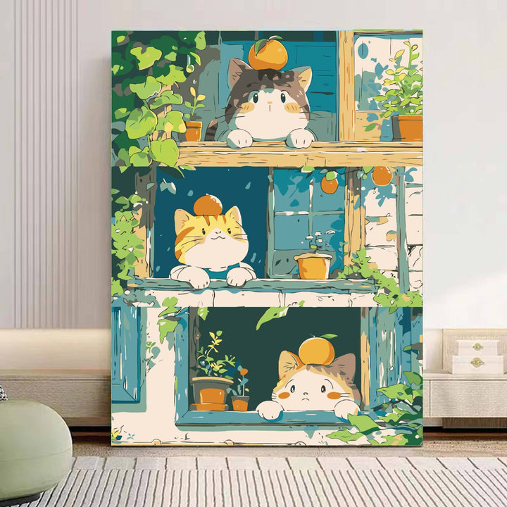 Playful Panda Illustration Canvas Art Stornfield