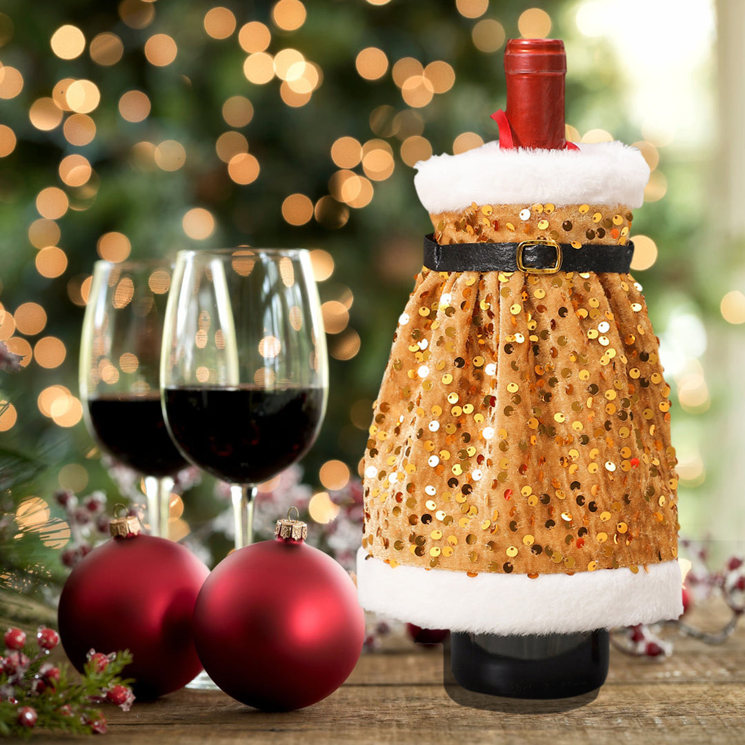 Festive wine bottle decoration cover