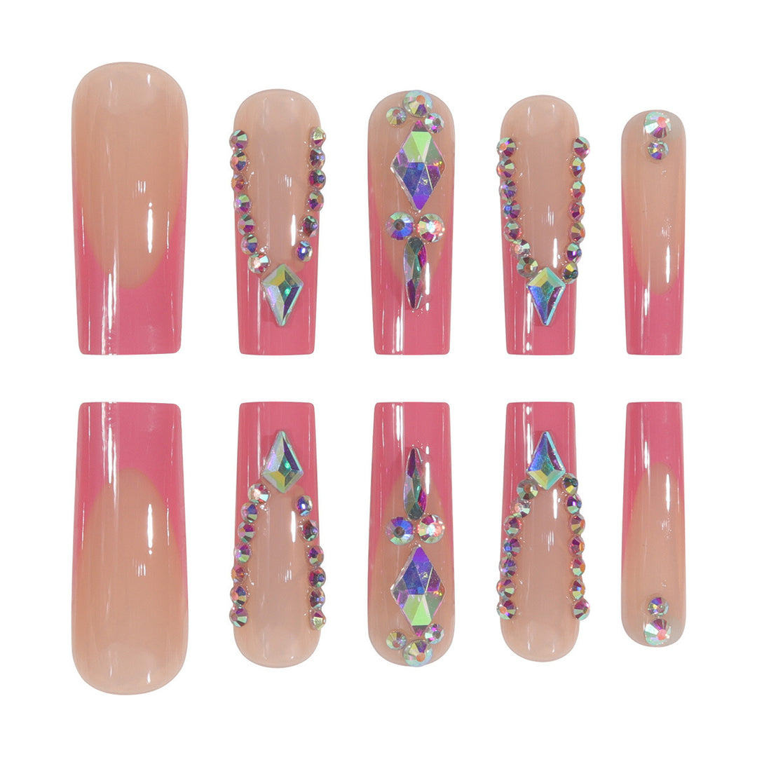 Luxury Press-On Nail Extensions with Crystal Accents Stornfield