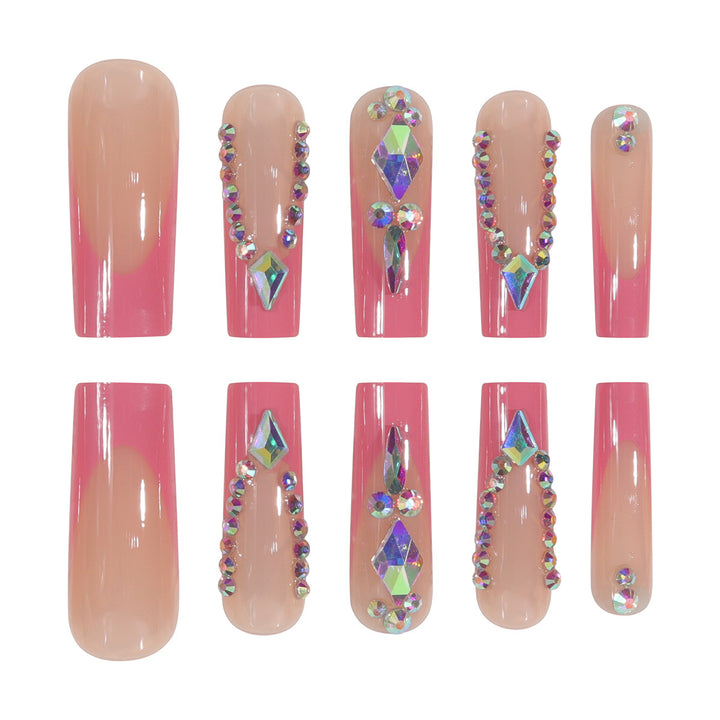 Luxury Press-On Nail Extensions with Crystal Accents Stornfield