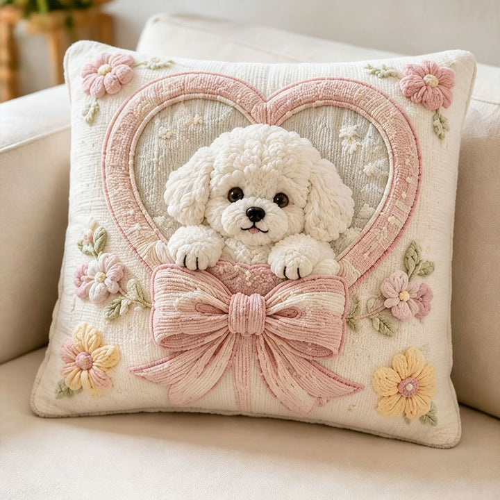 Decorative Plush Dog-Themed Accent Pillow
