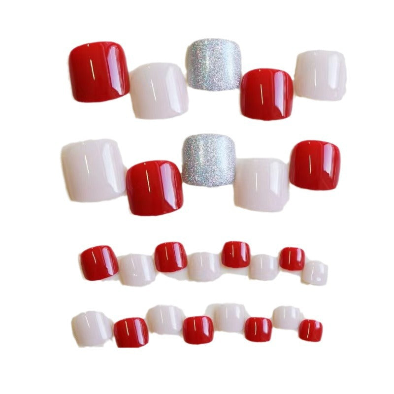 Elegant Press-On Toenail Art Set Stornfield