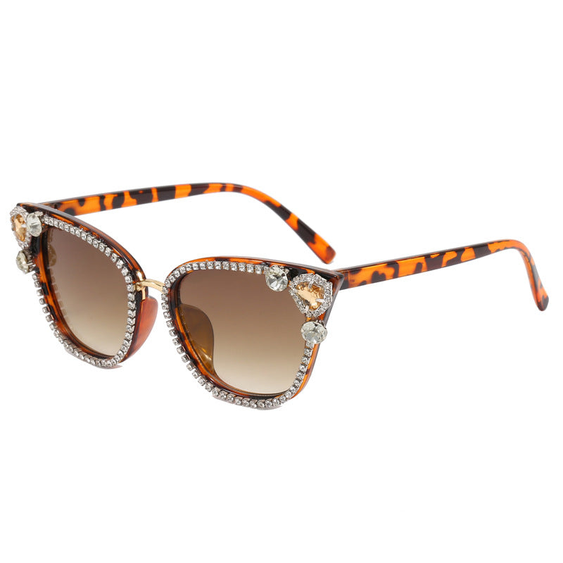 Women's Cat Eye Sunglasses with Sparkling Crystal Decorations Stornfield
