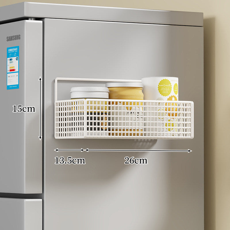 Over-the-Fridge Stacked Metal Mesh Hanging Storage Basket