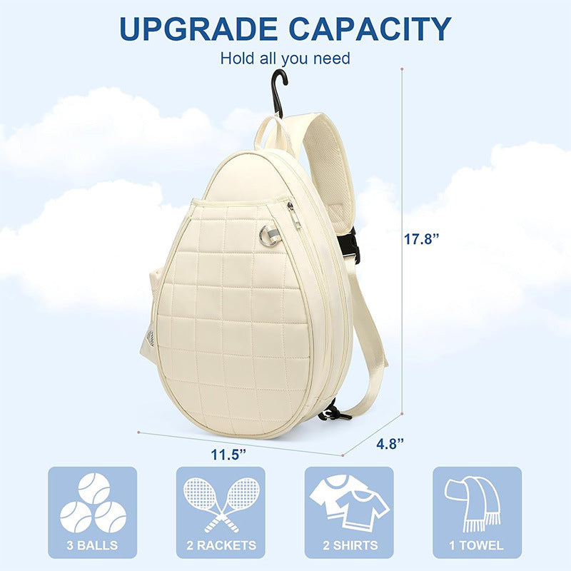 Sporty racket bag with integrated bottle and compartments Stornfield