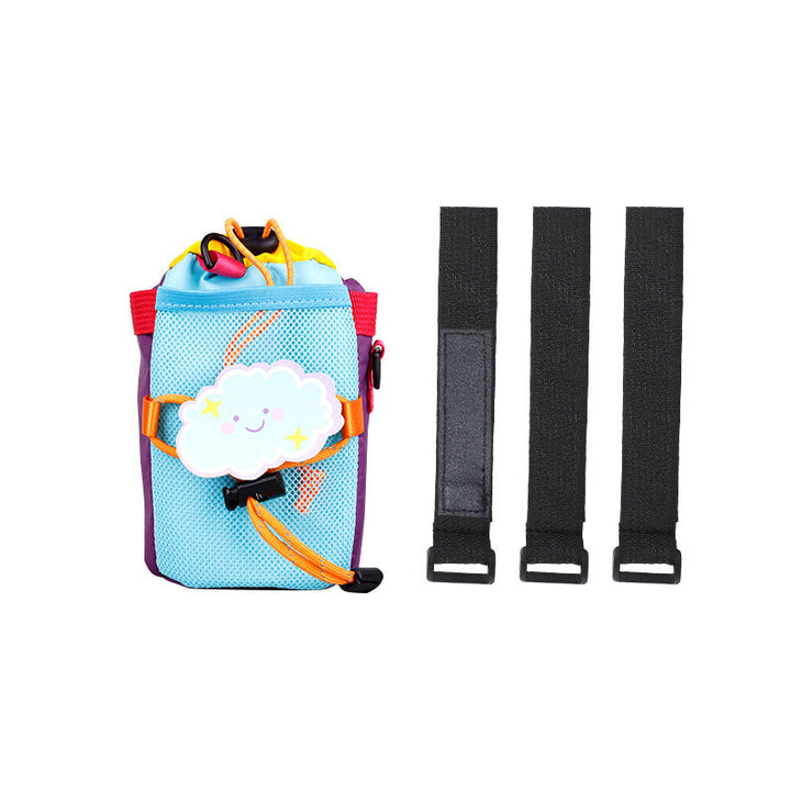 insulated kids water bottle carrier with drawstring closure and three universal attachment straps Stornfield