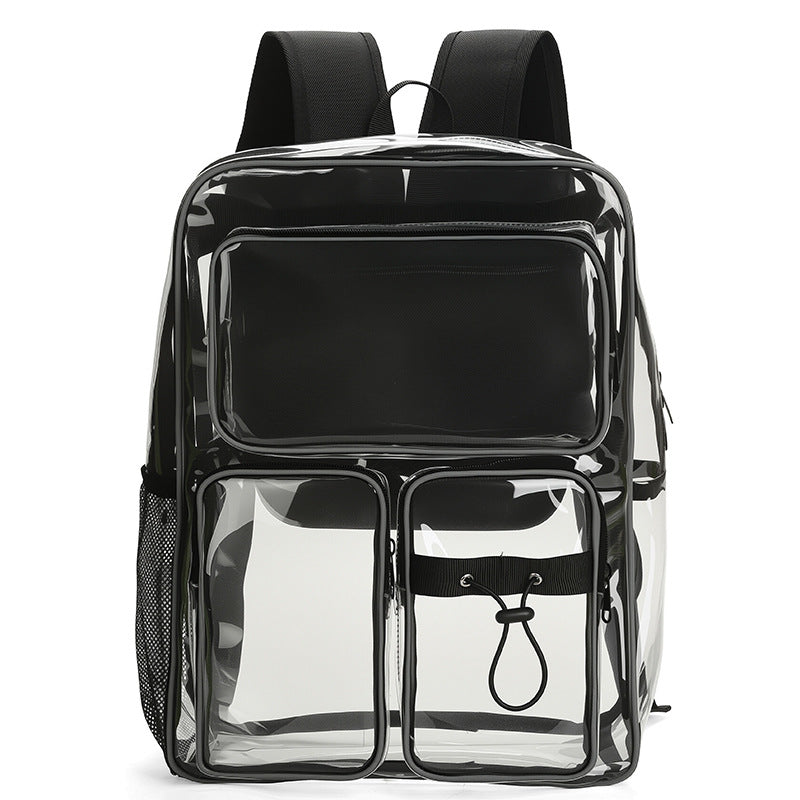 Transparent school backpack with multiple compartments Stornfield