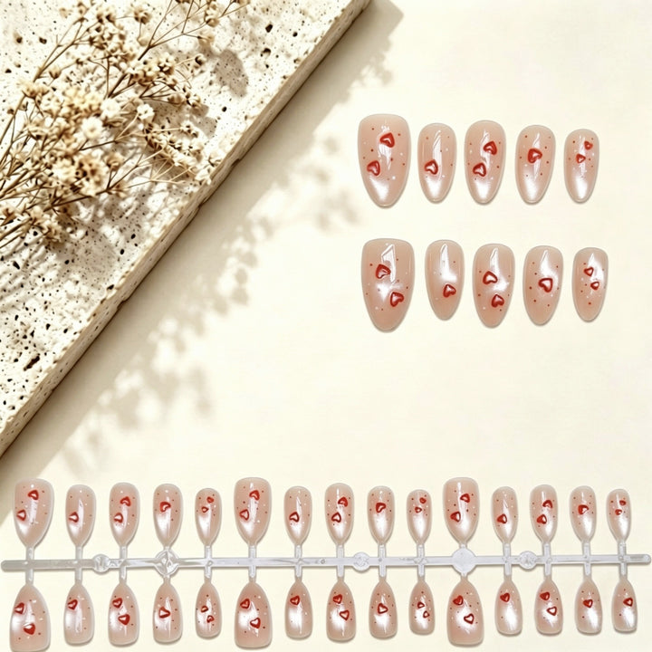 Artistic Heart Design Press-On Nails