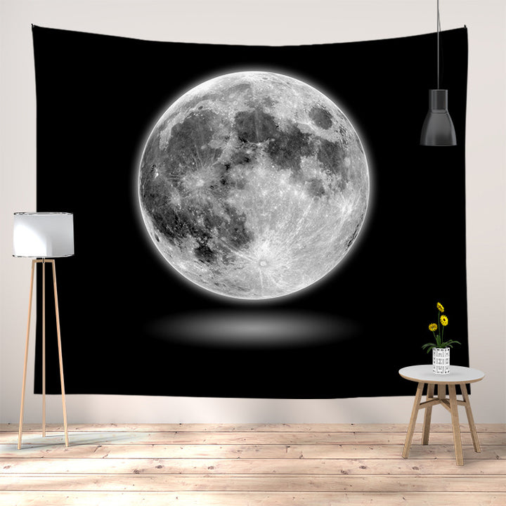 Meditation Yoga Sunset Tapestry Wall Hanging with Silhouette Print