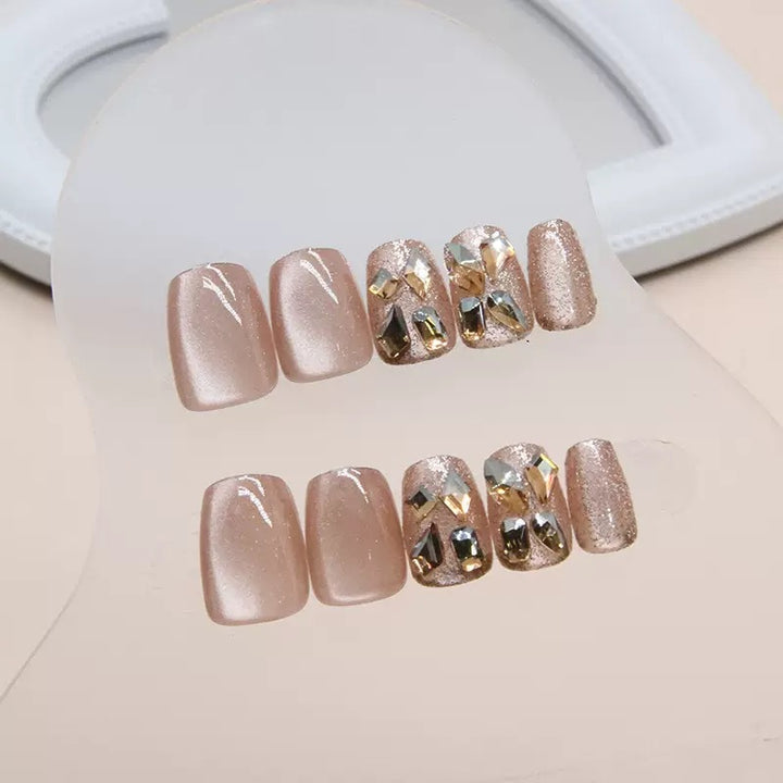 Glitter Nail Set with Luxurious Stone Embellishments Stornfield