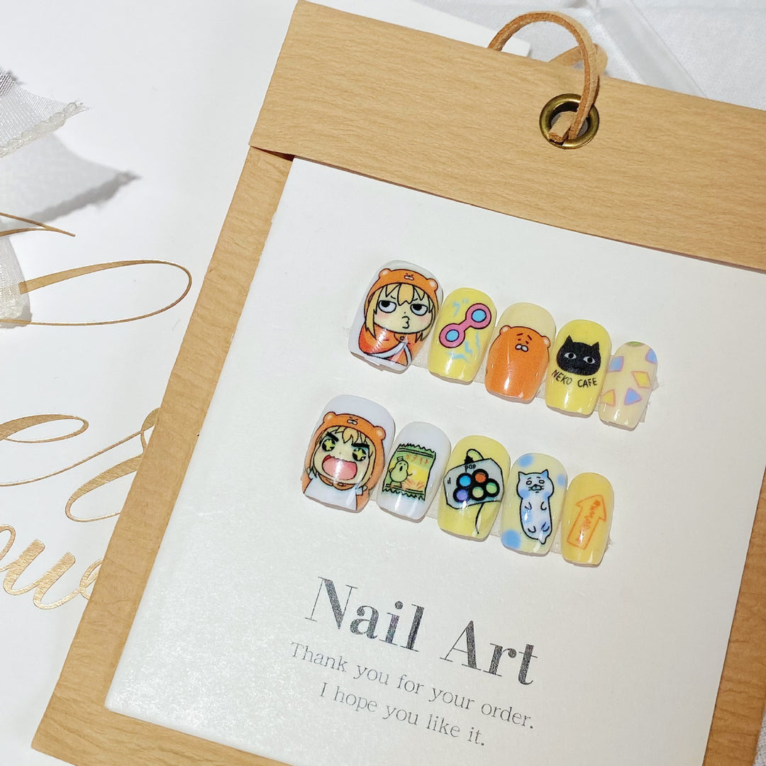 Artistic Cartoon-Themed Press-On Nail Art Set