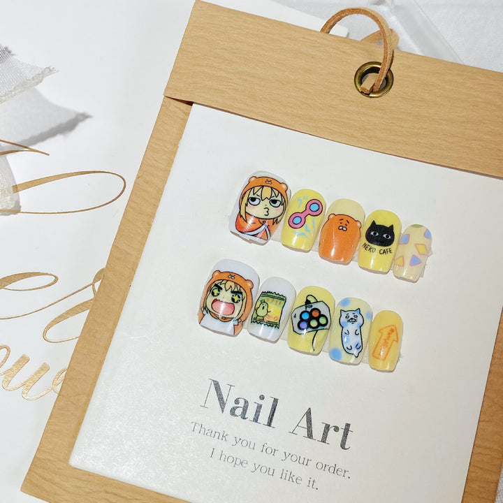 Artistic Cartoon-Themed Press-On Nail Art Set