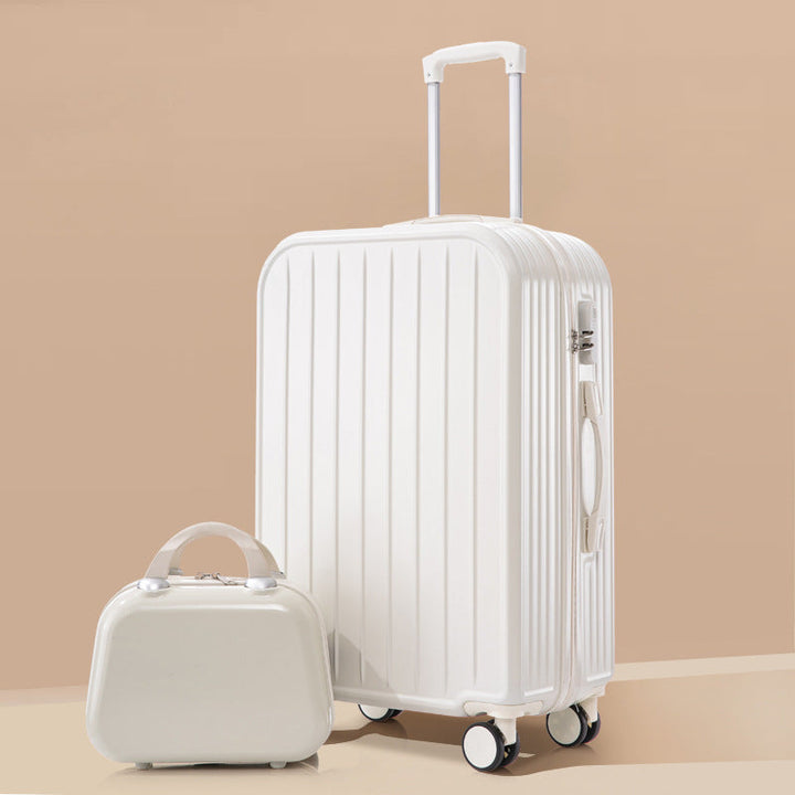 lightweight ABS hardshell spinner suitcase with telescopic handle and matching cosmetic case Stornfield
