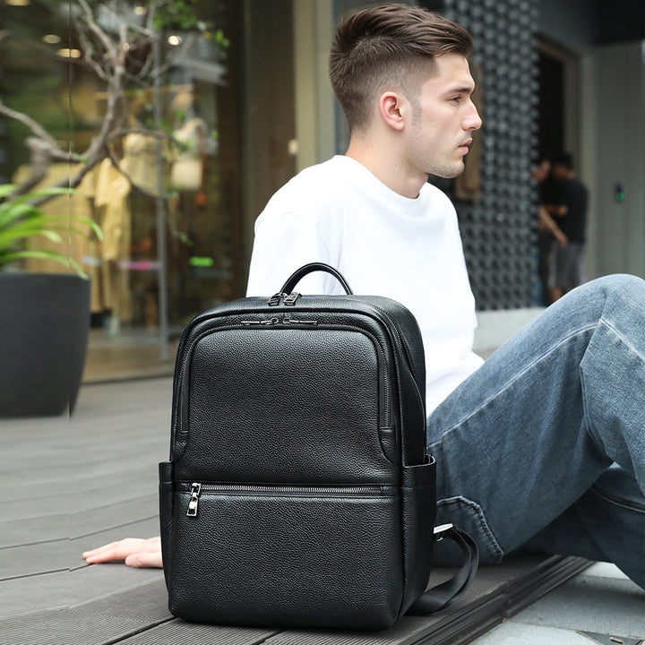 Premium Leather Multi-Compartment Backpack