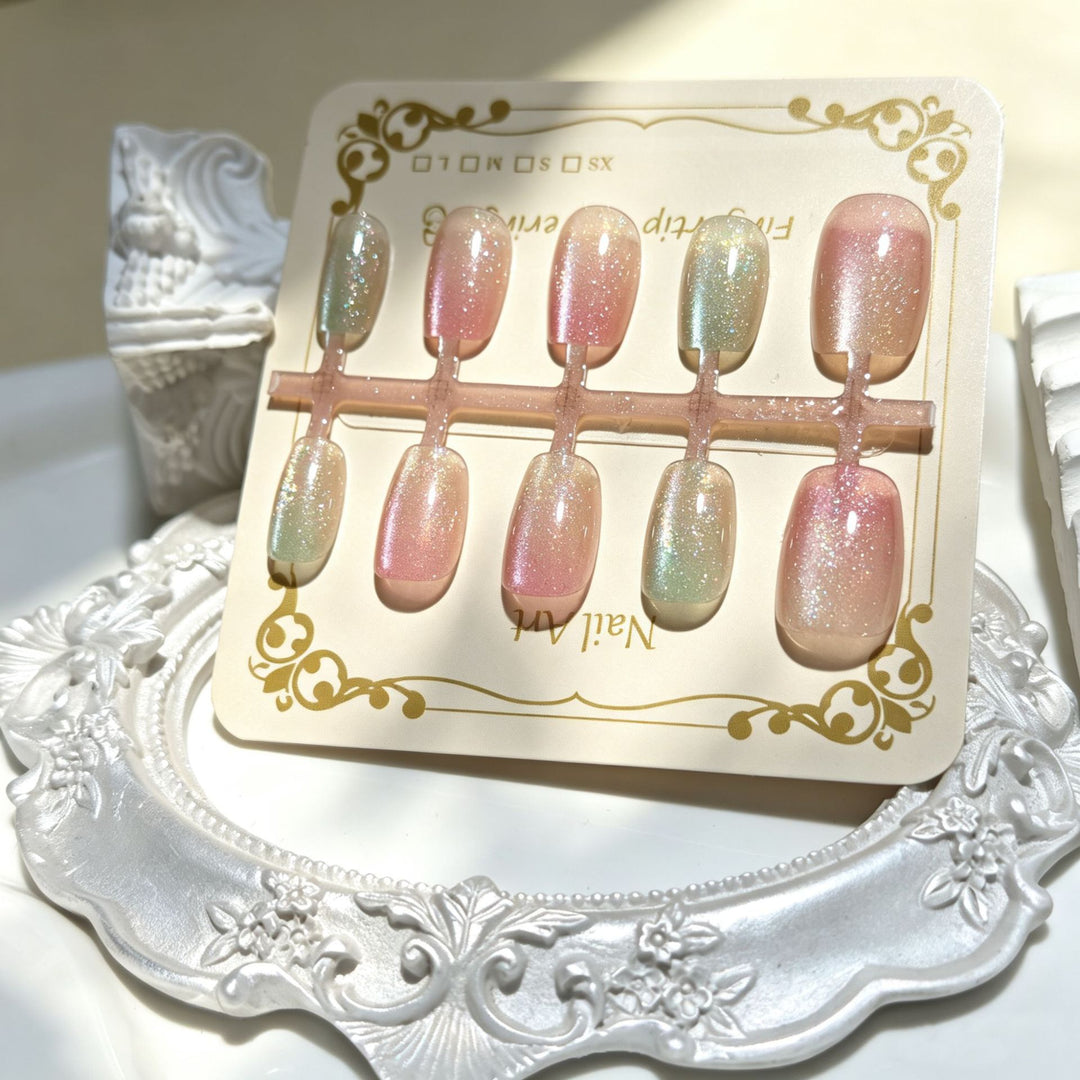 Iridescent Glitter Press-On Nail Tips Stornfield